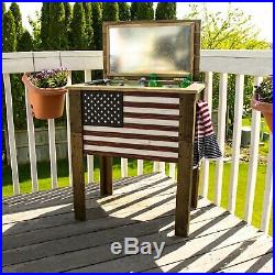 Backyard Expressions 57 qt. Outdoor Patio Wooden Flag Cooler