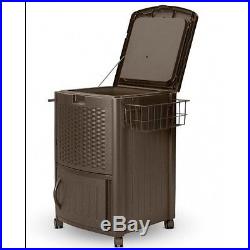 Beverage Cooler Cart Party Portable Deck Patio Ice Rolling Dry On Wheels Wicker
