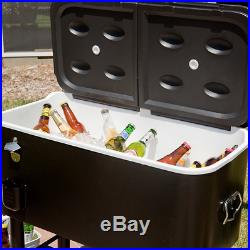 Beverage Cooler Cart Portable Ice Chest On With Wheels Food Drinks Parties Large