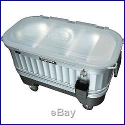 Beverage Cooler Cart Tub Patio Coolers On Wheels Portable Ice Chest Party Pool
