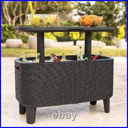 Bevy Bar Table & Cooler Combo Beverage and Snacks Serving Station