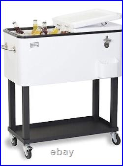 Black+Decker 80Qt Outdoor Portable Rolling Mobile Cooler Cart Ice Chest BCC20W