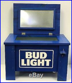 Bud Light Wooden. Deck Cooler With Bottle Opener. New In Box