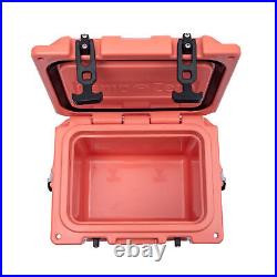 CAMP-ZERO 10 Liter 10.6 Quart Lidded Cooler with 2 Molded In Cup Holders, Coral