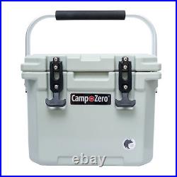 CAMP-ZERO 10 Liter 10.6 Quart Lidded Cooler with 2 Molded In Cup Holders, Sage