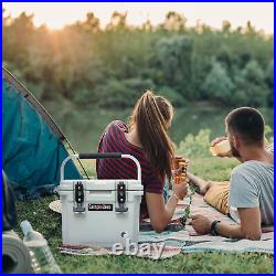 CAMP-ZERO 10 Liter 10.6 Quart Lidded Cooler with 2 Molded In Cup Holders, Sage