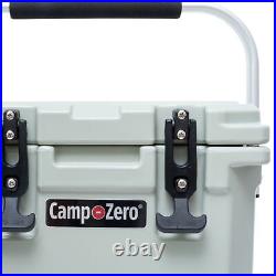 CAMP-ZERO 10 Liter 10.6 Quart Lidded Cooler with 2 Molded In Cup Holders, Sage