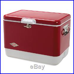 COLEMAN COMPANY Steel Belted Cooler, Red, 54-Qt