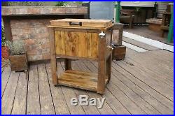 Cedar Plank Wood Cooler, 48 Quart Rustic Ice Chest Coleman 48qt Cooler Stand