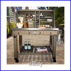 Cedar Potting Bench and Serving Cart Gray Backyard Discovery