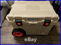 Chest Cooler 45 Qt. Built-in Drain Plug 2-Molded Trolley Handle Built-in Wheels