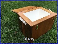 Classy Wooden Cooler. For garden, yachting, sailing, boat, and beach! Handmade
