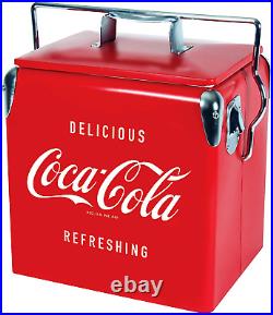 Coca Cola Retro Ice Chest Cooler with Bottle Opener 13 L /14 Quart Vintage Style