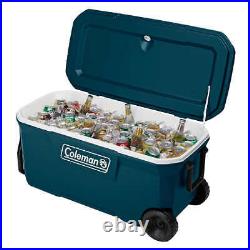 Coleman 100QT Wheeled Hard Cooler Keeps the Ice Up To 5 days Holds up to 160 Can