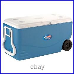 Coleman 100 QUART XTREME 5 Day Heavy-Duty Cooler With Wheels, Blue Free Ships