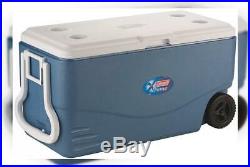 Coleman 100-Quart Xtreme 5-Day Heavy-Duty Cooler with Wheels, Blue