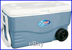 Coleman 100 qt Xtreme 5-Day Heavy-Duty Cooler With Wheels, Blue, Seat Support