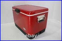 Coleman 3000000112 54 Quart Steel-Belted Durable Cooler w No Tilt Draining Red