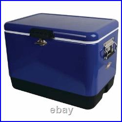 Coleman 54 qt. Steel Belted Cooler with Have-A-Seat Lid In Iconic Vintage Blue