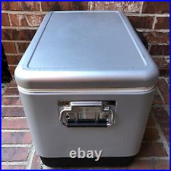 Coleman 6150 Steel-Belted Portable Cooler 54 Quart Silver, With Locking Latch