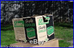 Coleman Snow Lite Diamond Chest Cooler 5215B700 Green Made 3-64 Vintage