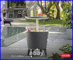 Cool Bar Outdoor Patio Furniture Hot Tub Side Table with7.5 Gal Beer Wine Cooler