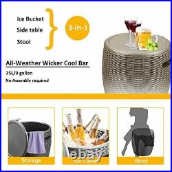 Cool Bar Outdoor Patio Table, All-Weather Cool Wicker Bar Table Coffee Classic