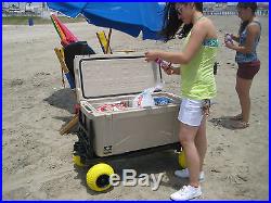 Cooler Cart Ice Chest Box Carrier Wagon with on Wheels Igloo Yeti Coleman Hauler