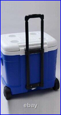 Cooler with Wheels Ice Bin Beer Food Camping RV Vacation Chest BBQ Boating Hunt