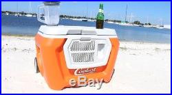 Coolest Cooler- Classic Orange Color- Built in Blender- Bluetooth Speaker- NIB