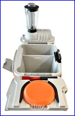 Coolest Cooler Orange with Blender Bluetooth Speaker Rechargeable Battery Wheels