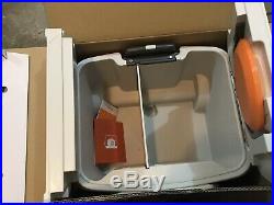 Coolest Cooler with Plates, knife, Opener & Cutting Board- Orange