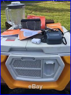 Coolest Portable Cooler Classic Orange Bluetooth Speaker Blender Charger ORG60