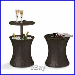 Cooling Table Cool Bar Beverage Cooler Pacific Deck Rattan Style Patio 7.5 Brown