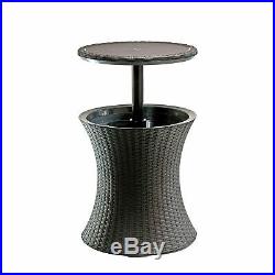 Cooling Table Cool Bar Beverage Cooler Pacific Deck Rattan Style Patio 7.5 Brown