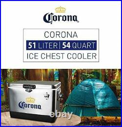 Corona CORIC-54 Stainless Steel Ice Chest Cooler 54 Quarts/51L 85 Can Capac