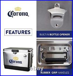 Corona Ice Chest Beverage Cooler with Bottle Opener 51L 54 qt 85 Can stainles