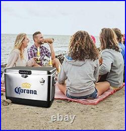 Corona Ice Chest Beverage Cooler with Bottle Opener 51L 54 qt 85 Can stainles