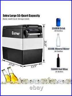 Costway 55 Quarts Portable Refrigerator Electric Car Cooler Compressor Freezer