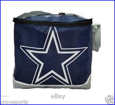 DALLAS COWBOYS BIG LOGO LUNCH BAG ZIPPERED 6 PACK COOLER TAILGATING NFL NEW