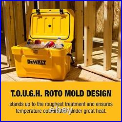 DEWALT 25 Qt Roto Molded Cooler, Heavy Duty Ice Chest for Camping