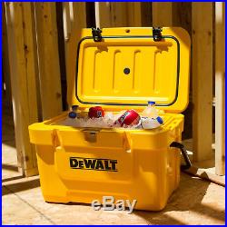 DeWalt 25 Quart Roto Molded Insulated Lunch Box Portable Drink Cooler, Yellow