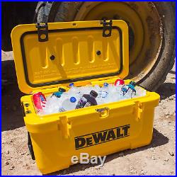 DeWalt 65 Quart Roto Molded Insulated Lunch Box Portable Drink Cooler, Yellow