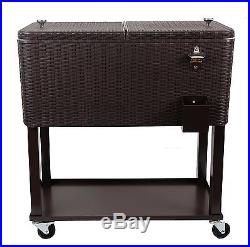 Deck Ice Chest Cooler Outdoor Patio Backyard Party Pool Beverage Drink Cart
