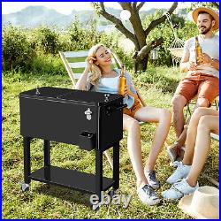 Detachable Design 80Qt Cooler Cart Outdoor Rolling Ice Chest With Wheels