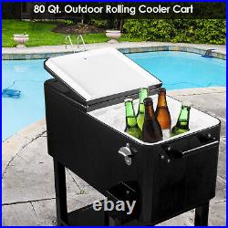 Detachable Design 80Qt Cooler Cart Outdoor Rolling Ice Chest With Wheels