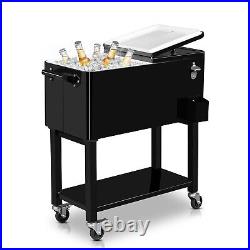 Detachable Design 80Qt Cooler Cart Outdoor Rolling Ice Chest With Wheels