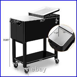 Detachable Design Portable Removable 80QT Rolling Ice Chest & Wheels with Shelf