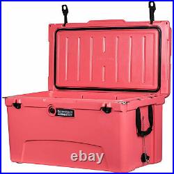Driftsun Heavy Duty Portable 45 Quart Insulated Hardside Ice Chest Cooler, Coral