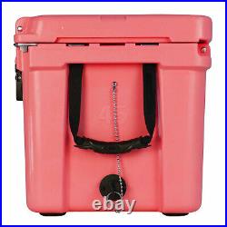 Driftsun Heavy Duty Portable 45 Quart Insulated Hardside Ice Chest Cooler, Coral